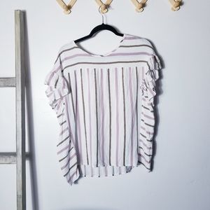 LEE LEE'S FOREST NYC RUFFLED BLOUSE SIZE LARGE
